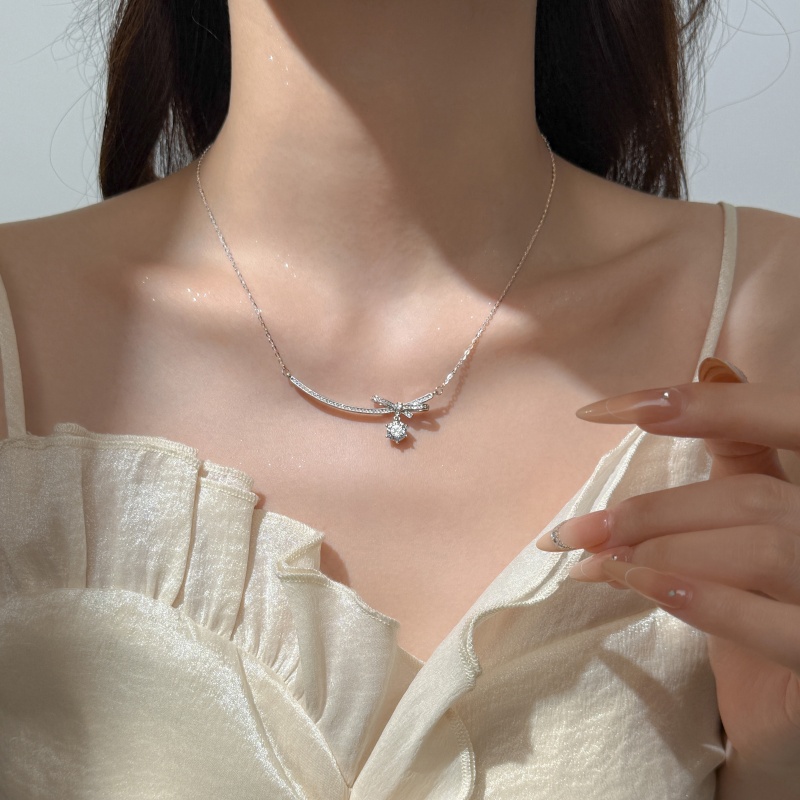 S925 실버 리본 모이사나이트 목걸이 1캐럿 14K/18K 도금 데일리&선물용 GRA 인증 188,800원