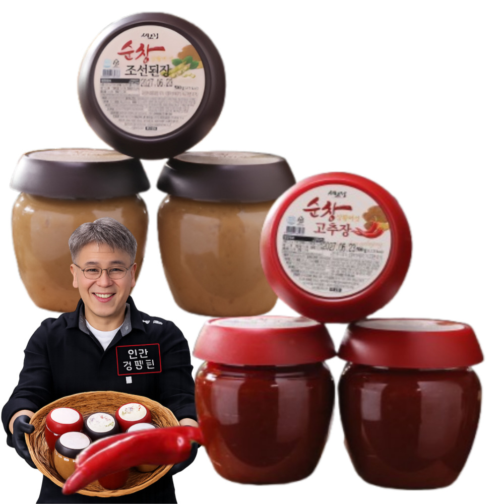 쇼핑브로 [홈쇼핑] 순창 상황버섯 고추장 된장 세트, 6개, 500g 39,900원