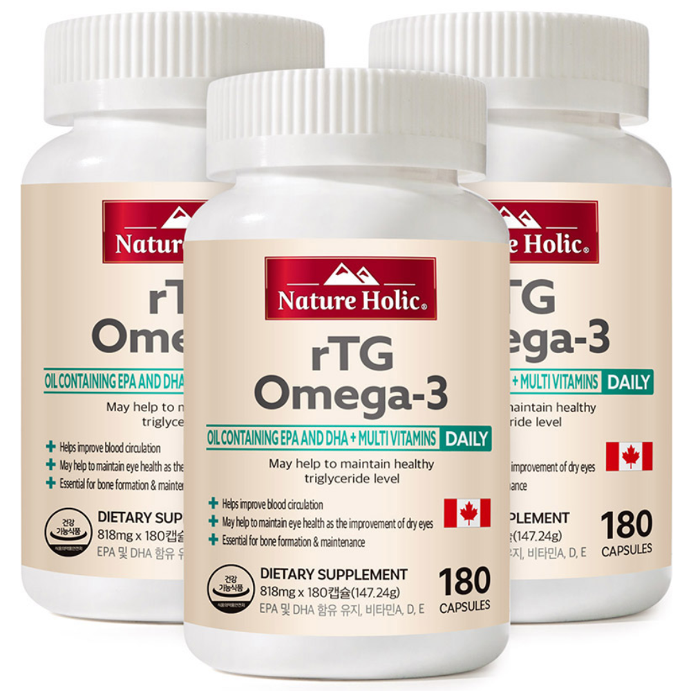 네이처홀릭 캐나다 rTG 오메가3 3병 총540캡슐 18개월분 73,800원