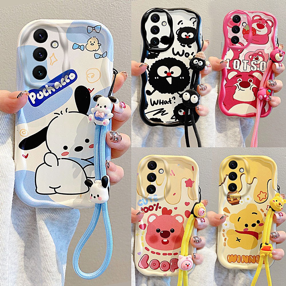 갤럭시 a34 a33 a32 a24 a23 a14 a13 a12 귀여운 고양이 곰돌이 강아지 캐릭터 스트랩 젤리 물결 케이스 5,900원