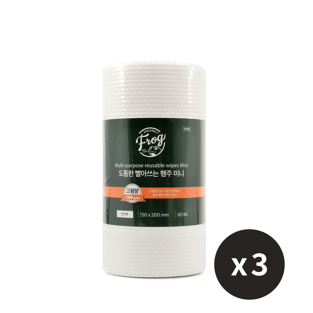 FROG 도톰한 빨아쓰는 다용도 행주 미니 (60매) 15x20cm 17,900원