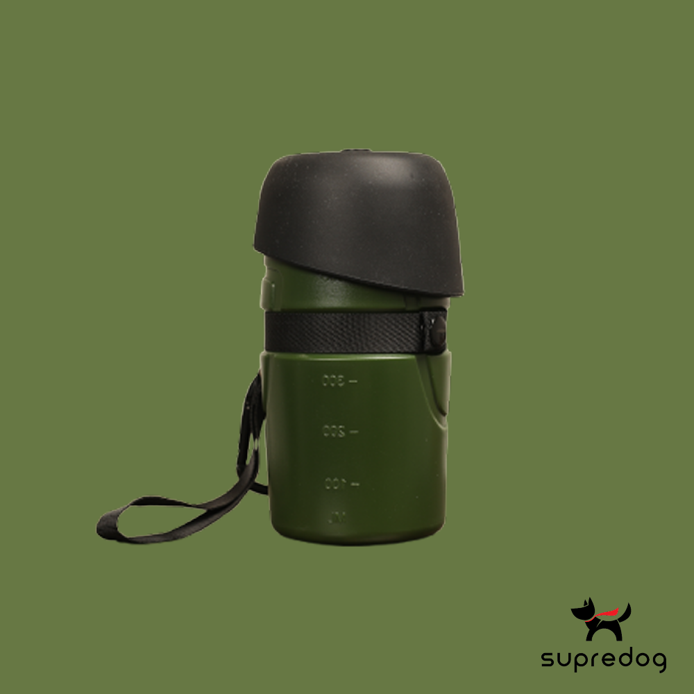 슈프리독 강아지 외출 산책 물통 위치 접이식 대형견 실리콘 리필 물병 21oz 600ml, 1개, 딥그린 16,900원