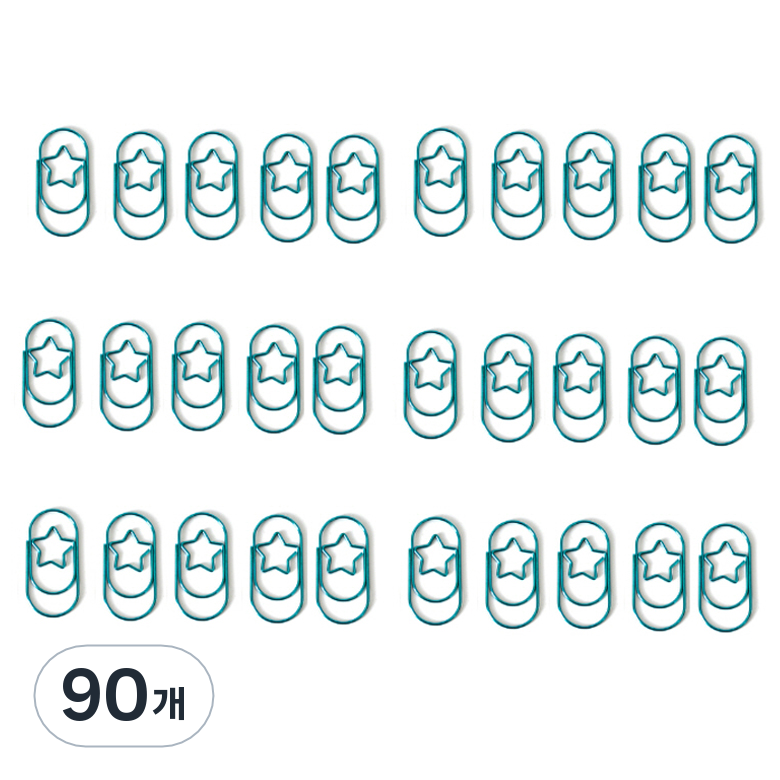 문구담 세련된 컬러 뚱클립 별 블루, 90개, 1개입 26,700원