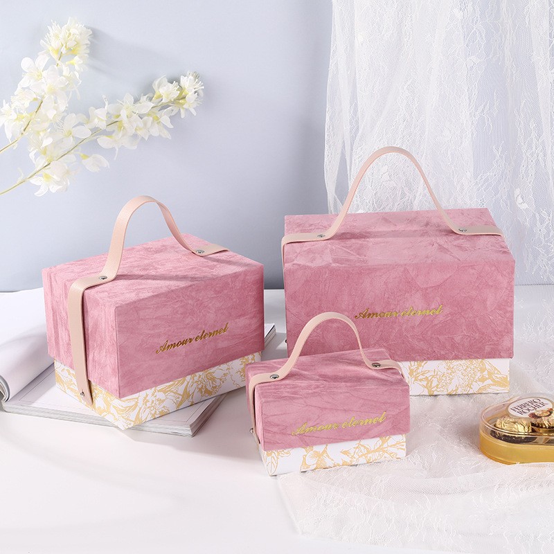 브로상회 견고한 버클과 손잡이가 있는 고급 답례품 선물상자, 1개, 베이비핑크 11,800원