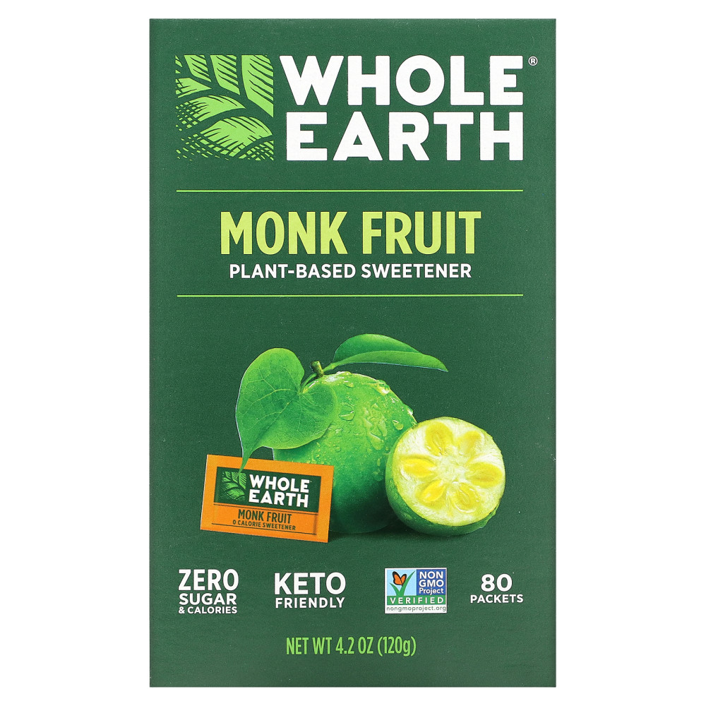 Whole Earth, Plant-Based Sweetener, Monk Fruit, 80 Packets 1팩 27,800원