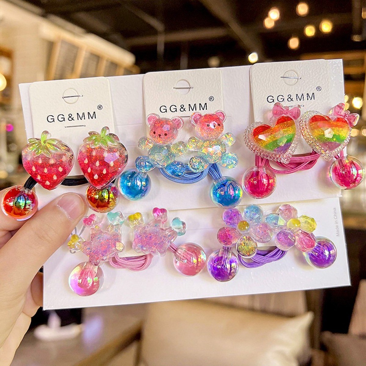 로르블랑 크리스탈 방울 머리끈 10P 세트, 현재가 12,850원