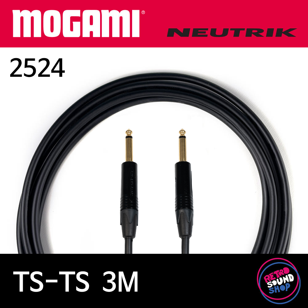 모가미 2524 TS-TS 3m 기타 케이블 (뉴트릭 블랙골드) 37,500원