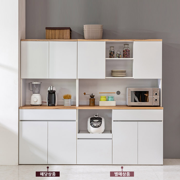 퍼스웰 카페키친 러벤 800 서랍주방수납장세트(HA_022), 화이트대리석 179,000원