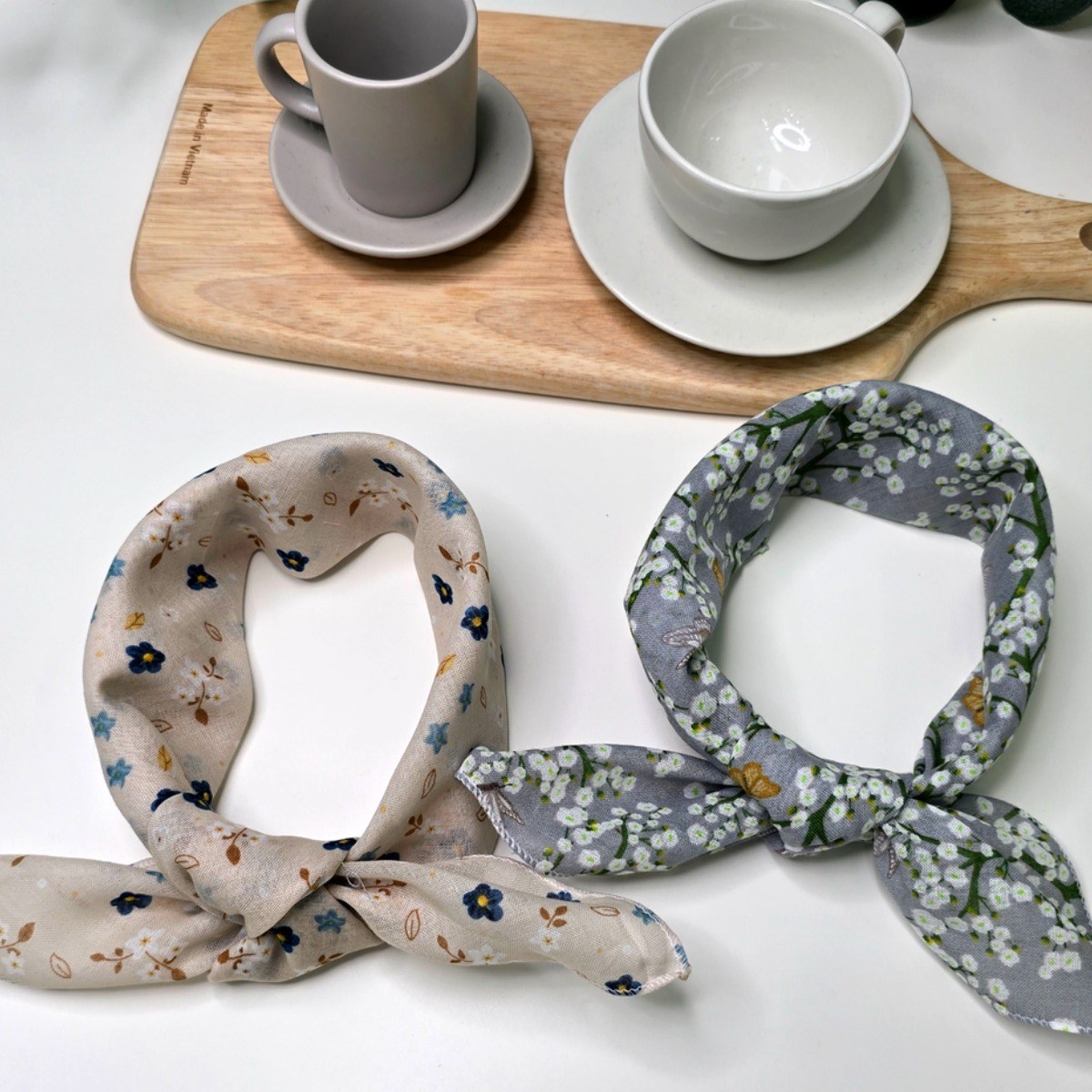 지애랑 국산 면 손수건 쁘띠 손수건 스카프 2종 세트 13,000원