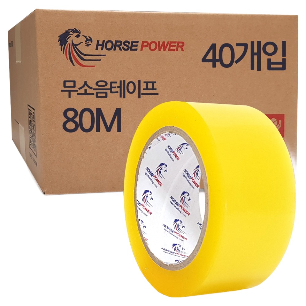 홀스파워 무소음 박스테이프 48mm x 80m, 투명, 40개 81,600원