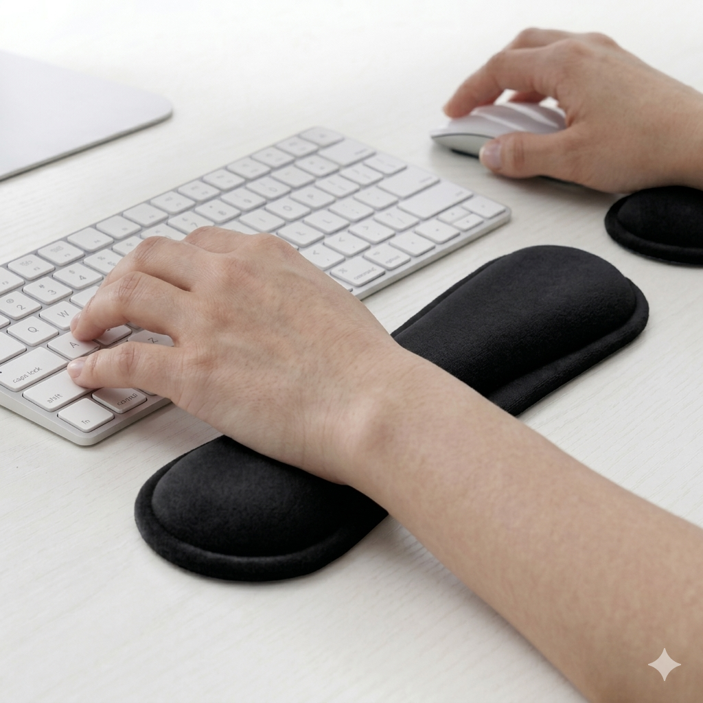 더프레즌트 인체공학디자인 메모리폼 키보드 마우스 손목 받침대세트, 1개, 블랙 14,400원