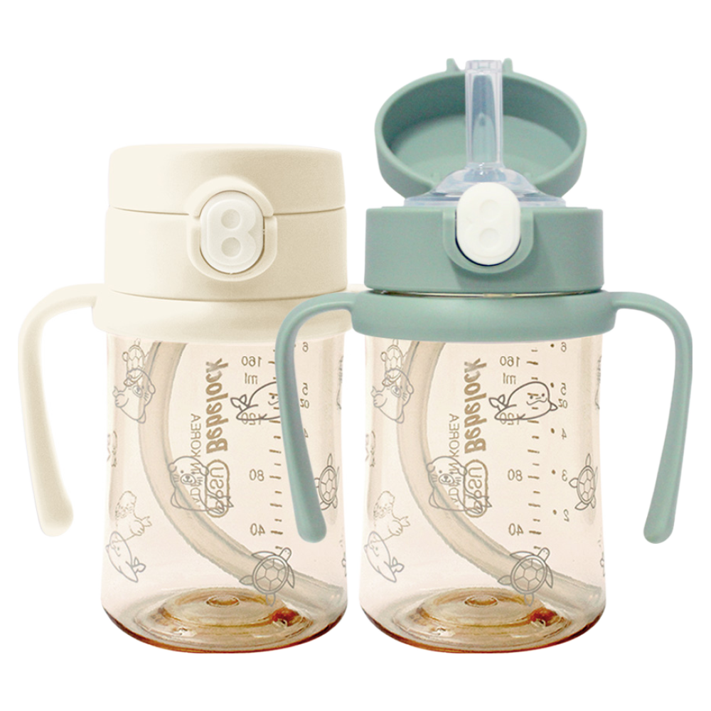 [새지않는 빨대컵]베베락 PPSU 원터치 빨대컵 210ml 2P, IWA 빨대컵 210(크림1P+딥그린1P), 210ml, 1개 37,500원