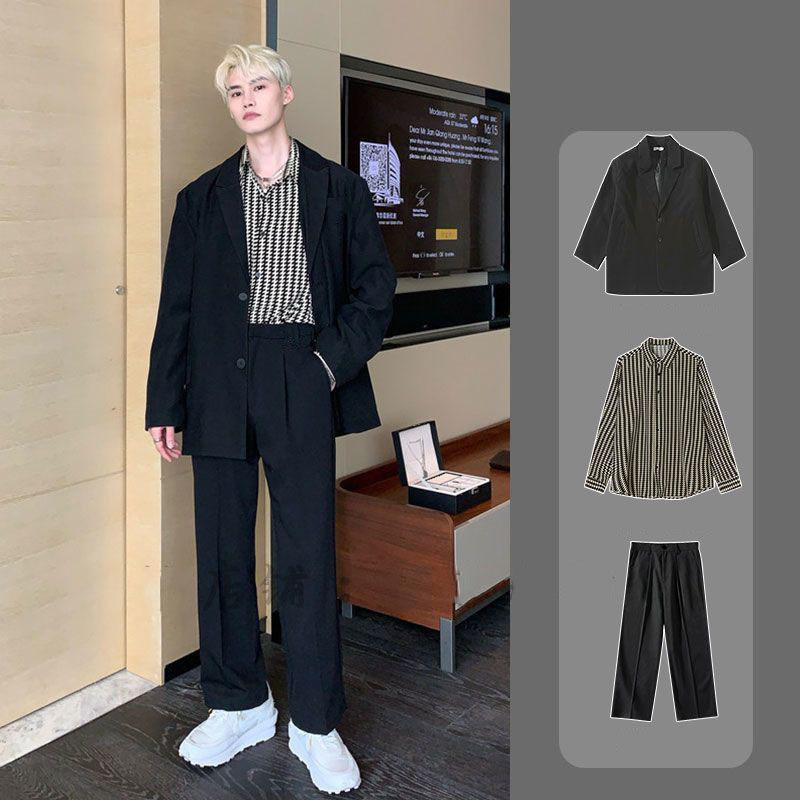 남성 정장 세트 오버핏 캐주얼 코트 상하의 3피스 봄 가을 남자 정장 슈트 ZN 40,210원