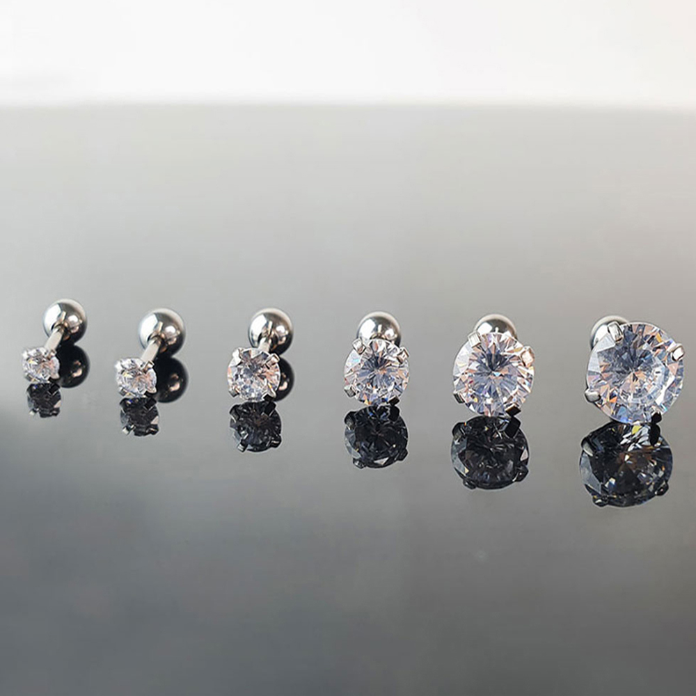 젤루나 여성용 써지컬 얇은 원큐빅 라운드 기본 바벨 볼 피어싱 0.8mm 6종 세트 P-789 7,190원