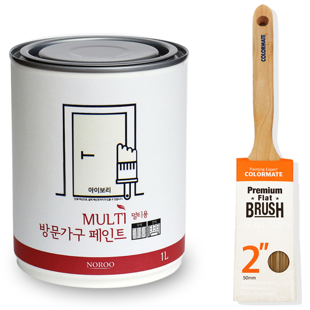 하우홈 노루 친환경 수성 방문가구용 고급붓 2인치 세트, 1세트, 1L, 아이보리 16,200원