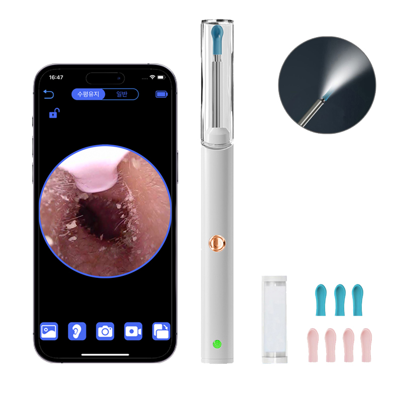 KUAHAI 2000W 고화질 내시경 귀이개 무선 LED 조명 귀파개  스마트 카메라 귀이개 일체형 귀후비개 소프트헤드 Type-C충전 15,900원