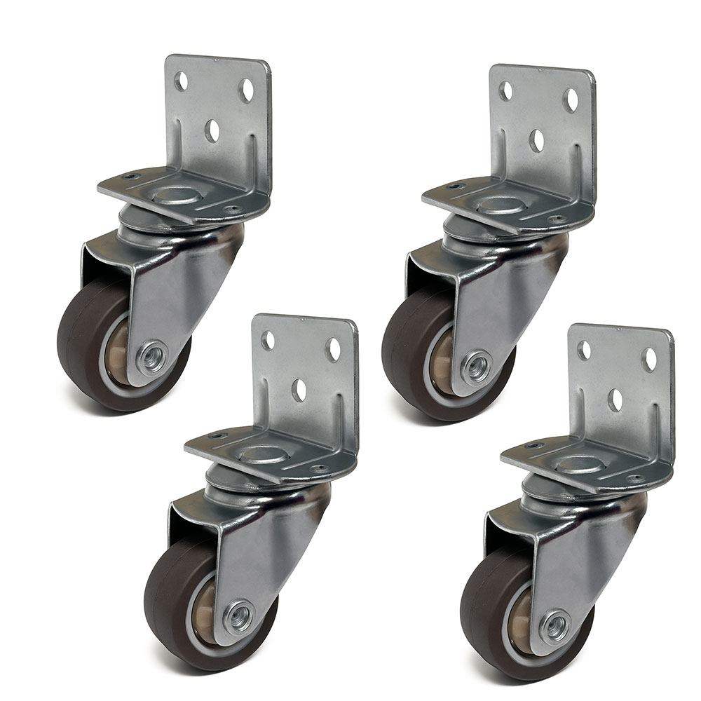 가구가구또가구 측면고정 L자형 저소음바퀴 1인치 캐스타 회전바퀴 이동식 소형 서랍장 사이드 가구 책상, 4개, 밤색 8,900원