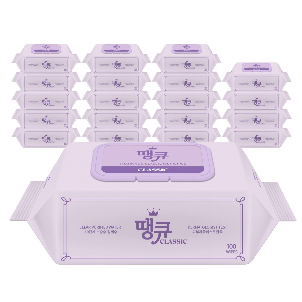 땡큐 물티슈 캡형, 100매, 20개, 230g 13,990원