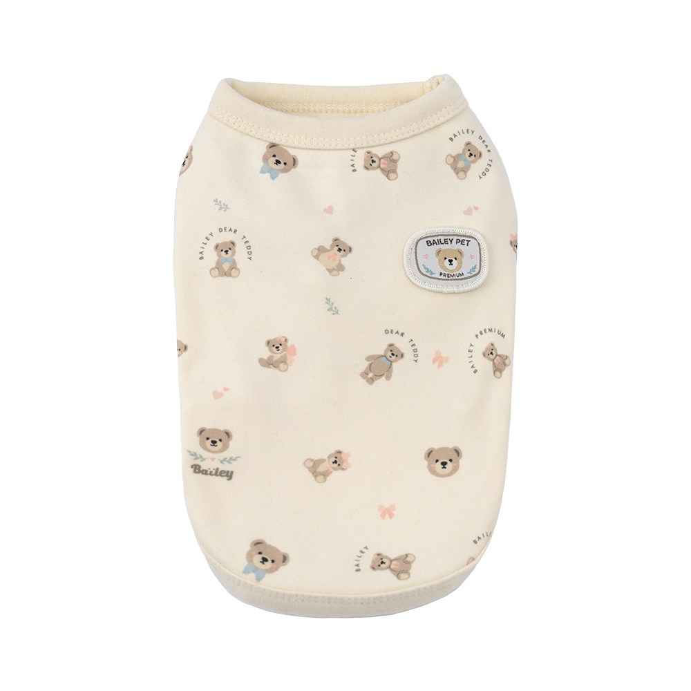 베일리펫 강아지옷 애견의류 테디 항균 슬리브리스 나시, 1개, 베이지 17,800원