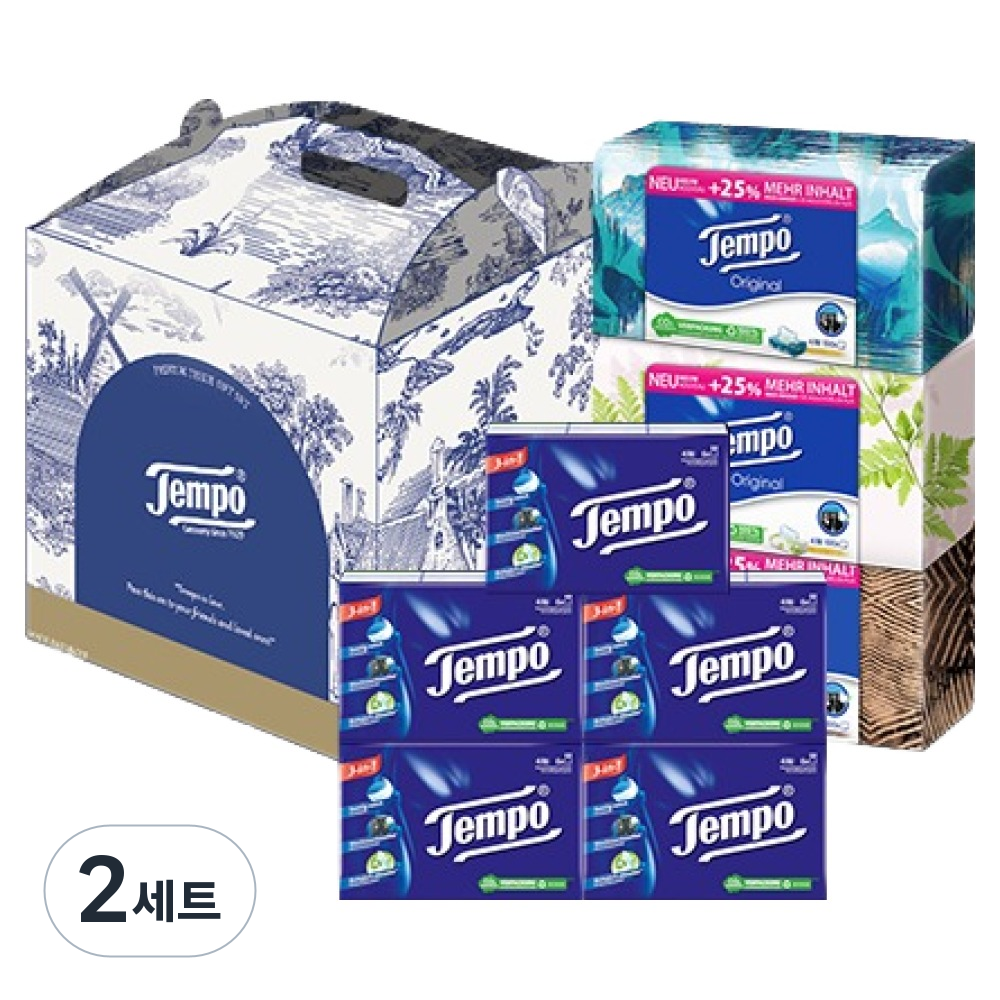 Tempo 갑티슈 3P + 행키티슈 5p 선물 세트, 2세트 78,800원