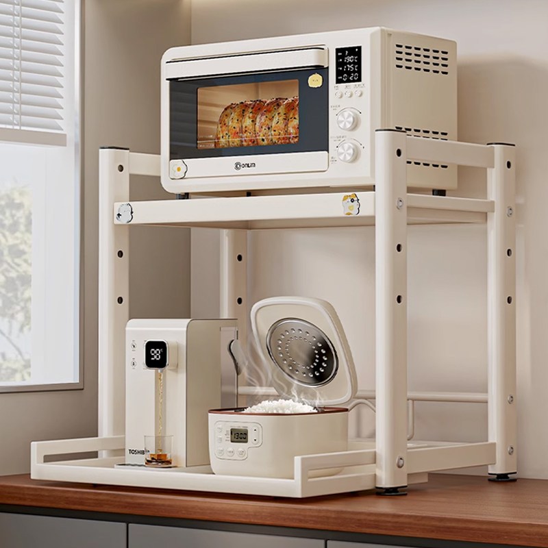 FONOW 전자레인지선반 높이 조절 가능한 다기능 주방 수납장, 2단, 흰색 41,900원