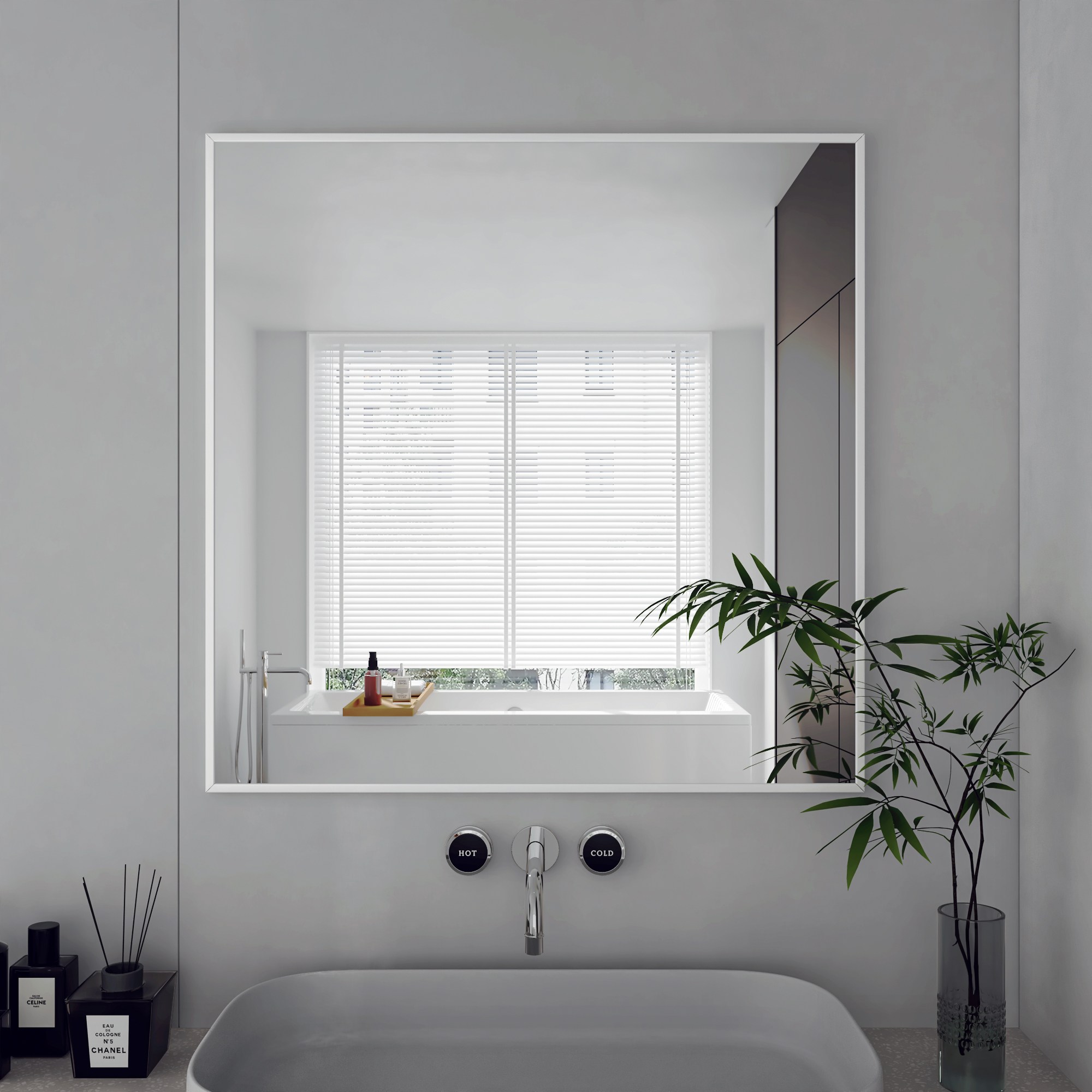 뷰티피크 사각형 벽거울 화장대거울 욕실거울 강화안전유리 60*60 45,990원