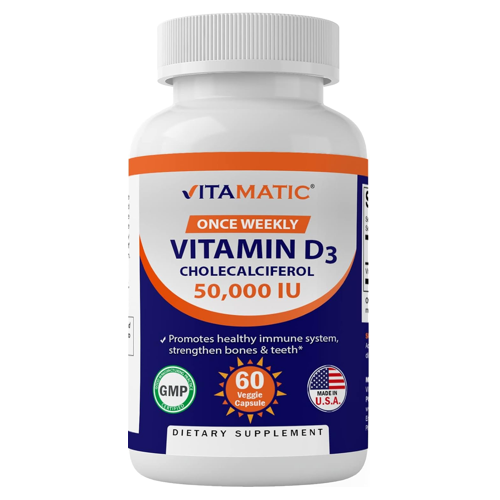 Vitamatic Vitamin D3 비타매틱 비타민 D3 50000IU 60베지 캡슐 20,000원