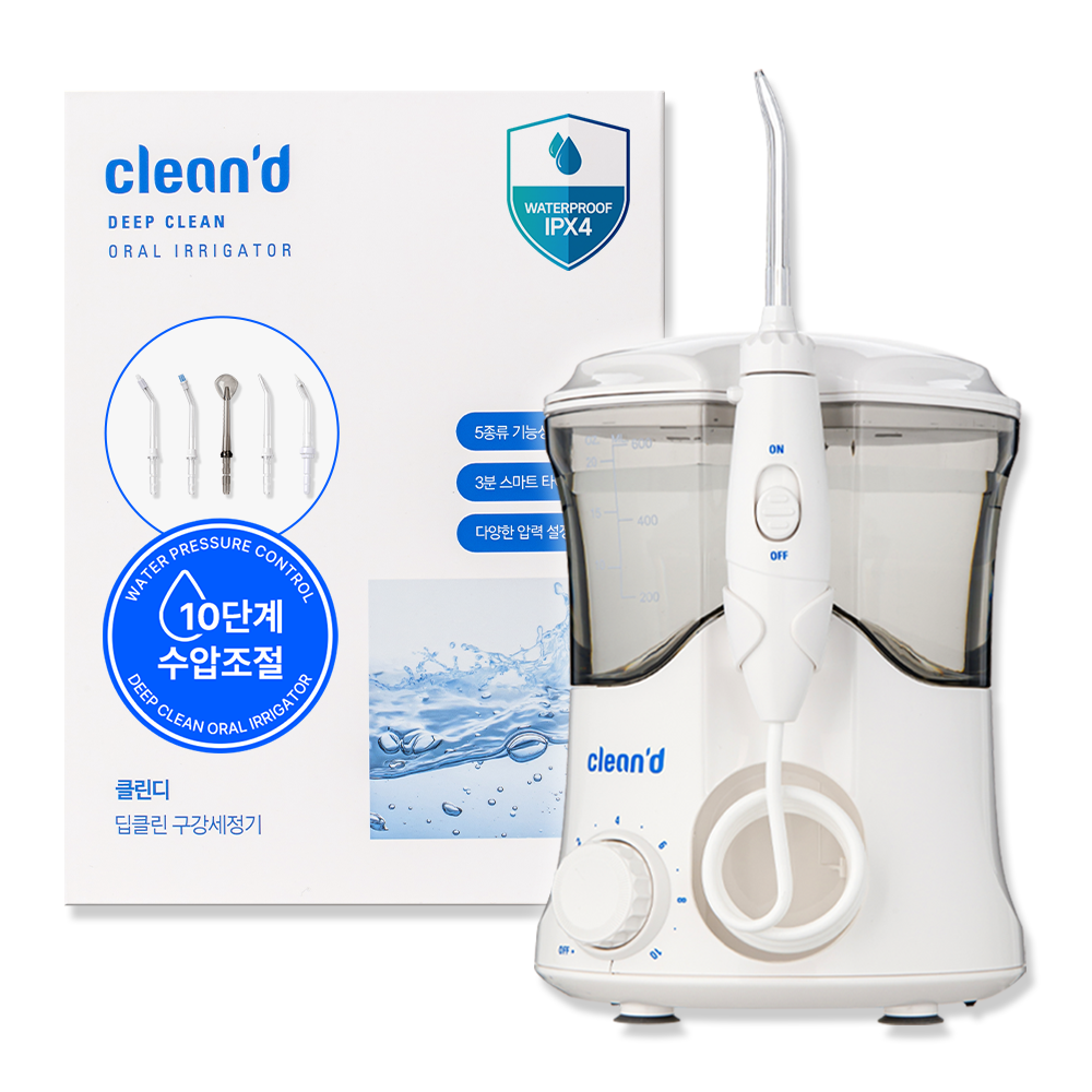 클린디 대용량 가정용 물치실 구강관리 IPX4 방수기능 5개 노즐팁 딥클린 구강세정기 CL-501, CL-501 87,900원