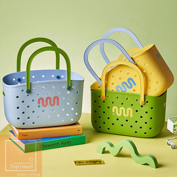 하나원상점 컬러풀 펀칭 목욕 가방 욕설 정리 수납함 수영 바구니 물놀이 9,600원