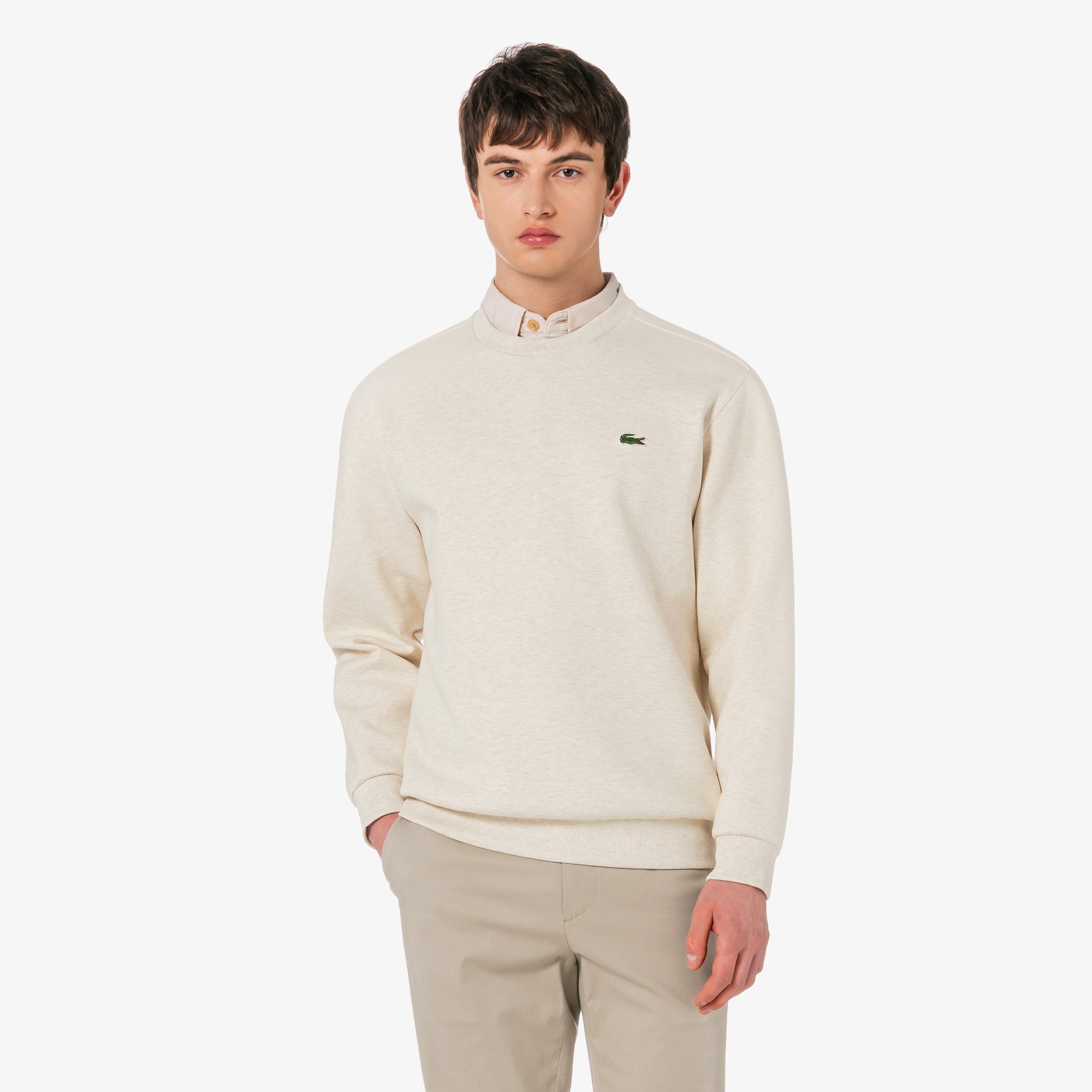 [라코스테 공식] 남성 더블페이스 베이직 크루넥 스웻셔츠 SH981E-56G XFJ 199,000원