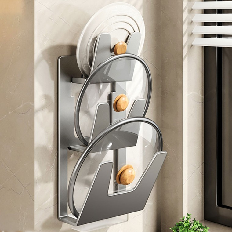 [엔제이더블유엠]거치대 냄비 후라이팬 후라이팬정리대 3종 뚜껑 냄비걸이 도마걸이 무타공 도마 알루미늄 도마정리대, 현재가 16,630원