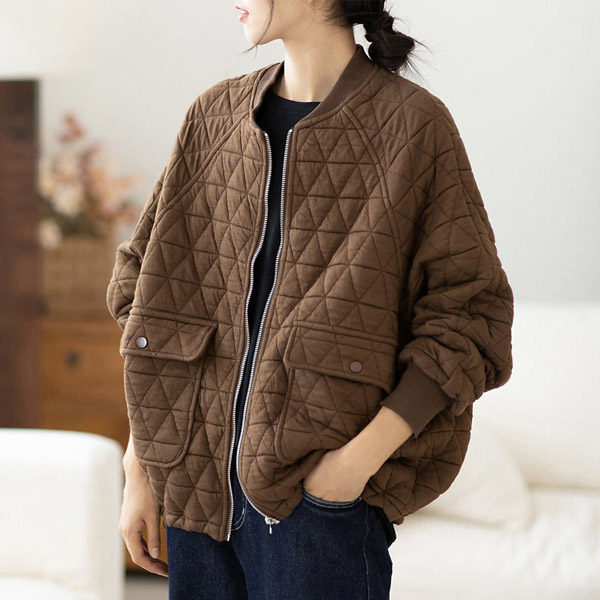 퀸앤조이 얇은 누빔 래글런 포켓 집업 점퍼 32,800원