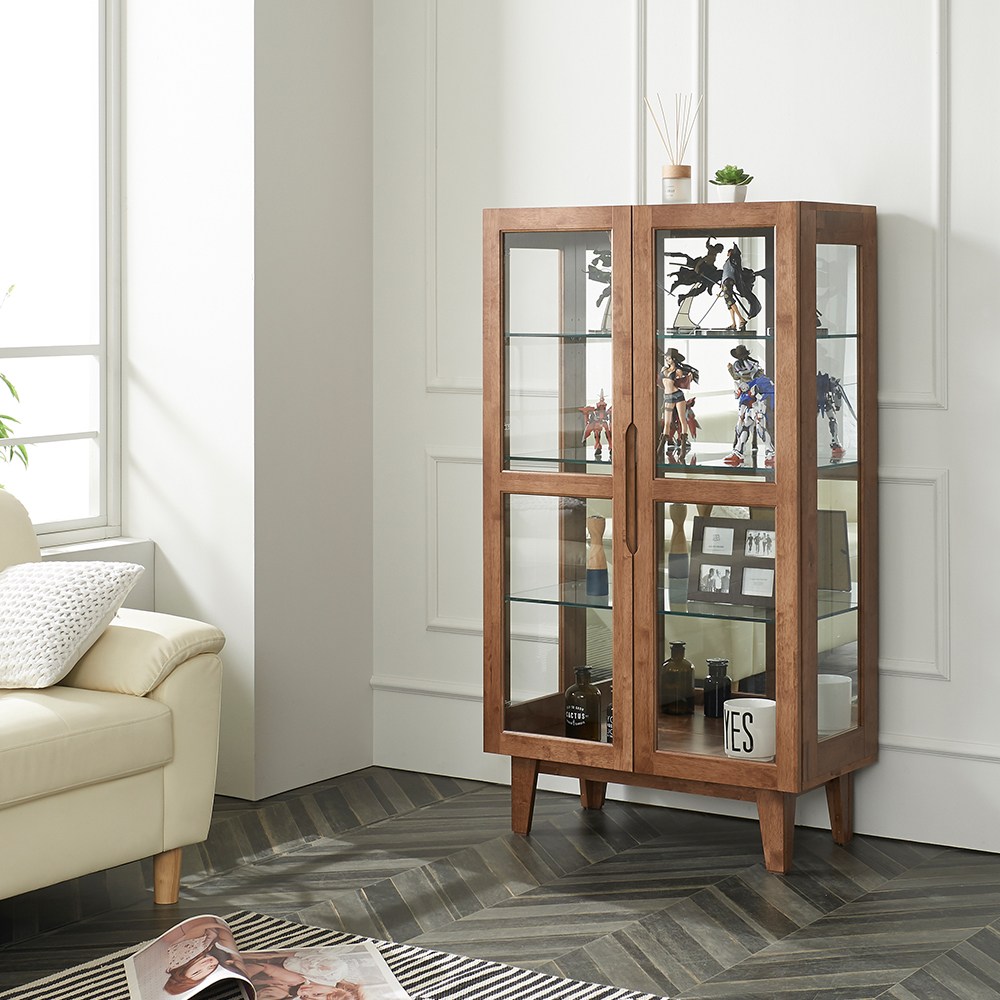 모던탑21 명품 고무나무 C-타입 원목장식장 유리 진열장 장식장 서랍/수납장>>진열장/장식장, 명품 고무나무 원목 장식장(C타입) 388,990원