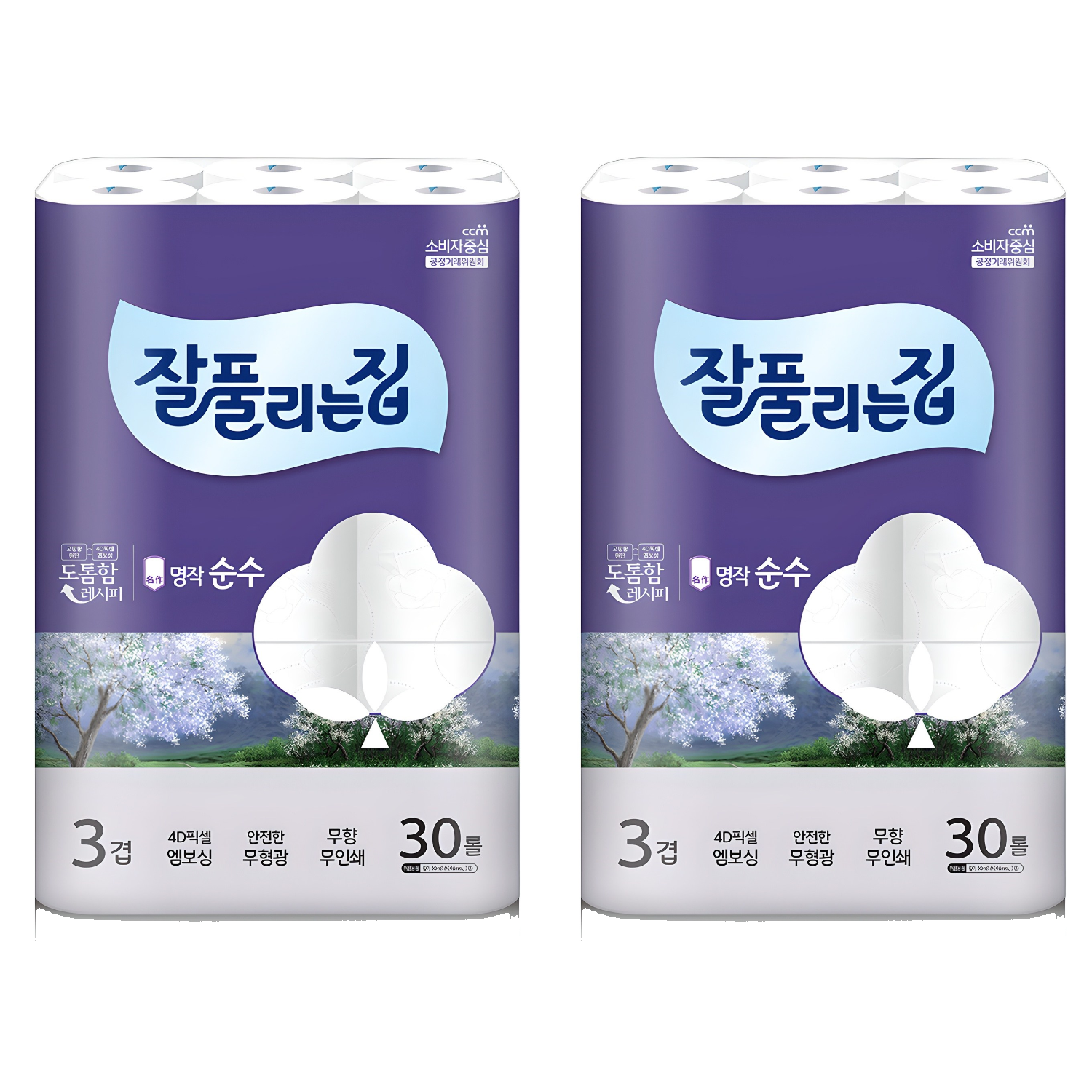 잘풀리는집 명작 순수 3겹 고급롤화장지, 30m, 30개입, 2개 31,200원