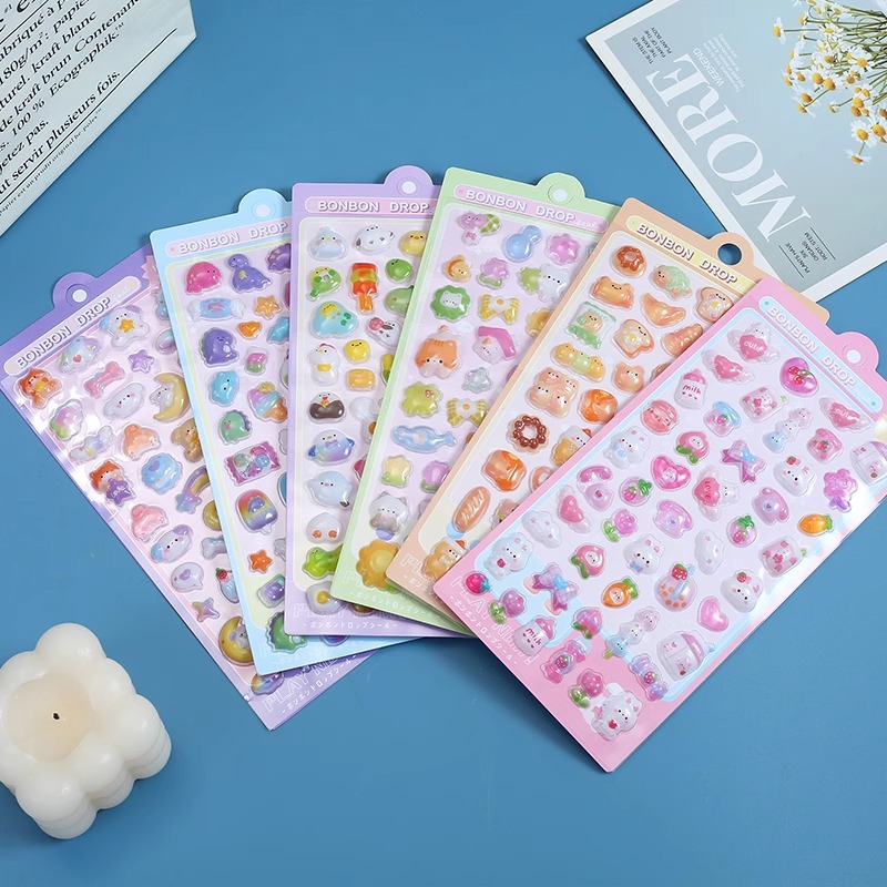 모모피 봉봉드롭 투명한 3D 스티커 올록볼록 입체 에어 다꾸 폰꾸 DIY 5,500원