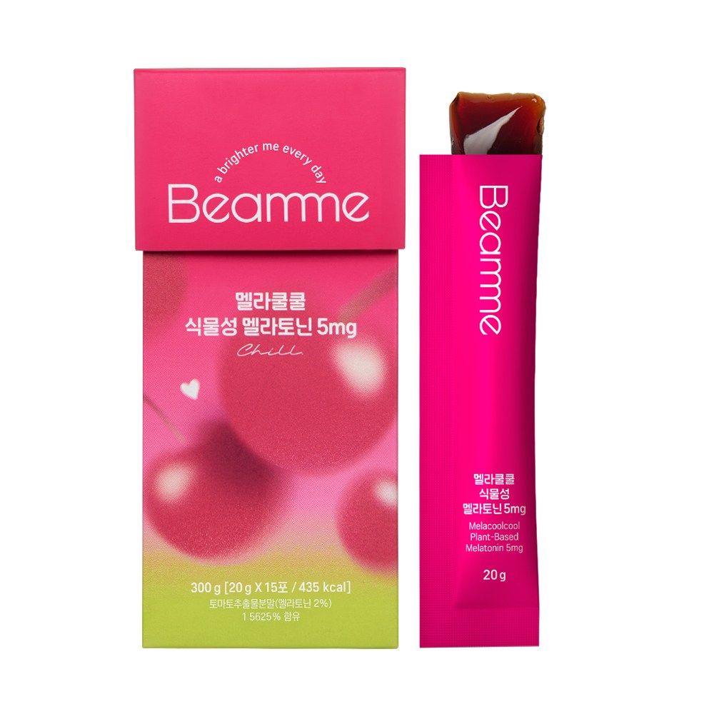 빔미 멜라쿨쿨 식물성 멜라토닌 5mg 고함량 타트체리 스틱 젤리, 1박스, 20g 21,900원