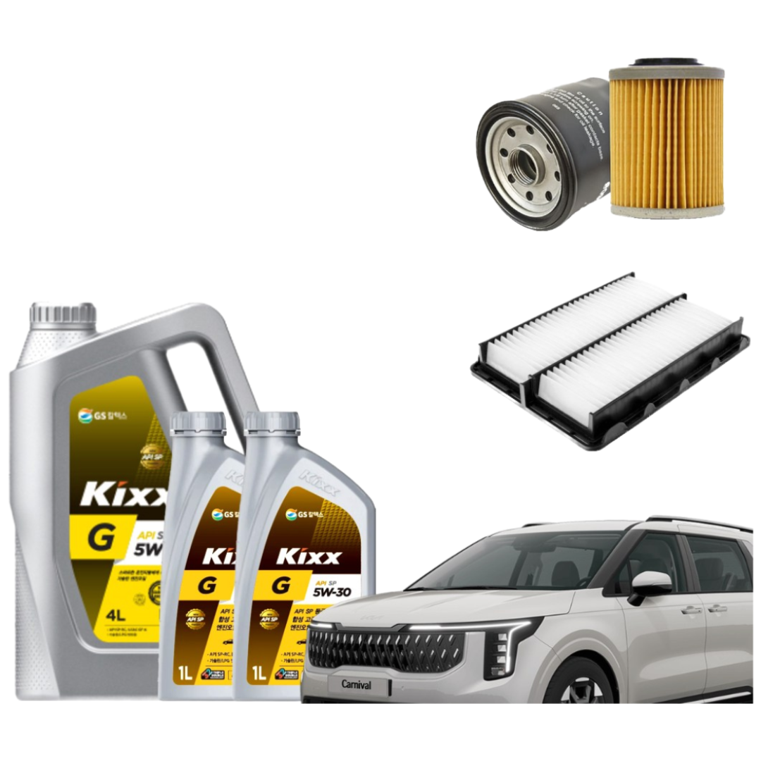4세대 카니발 KA4 3.5 가솔린 엔진오일세트 킥스G 에어필터 오일필터 순정 호환형, 6L, 5w30, 1세트 51,240원