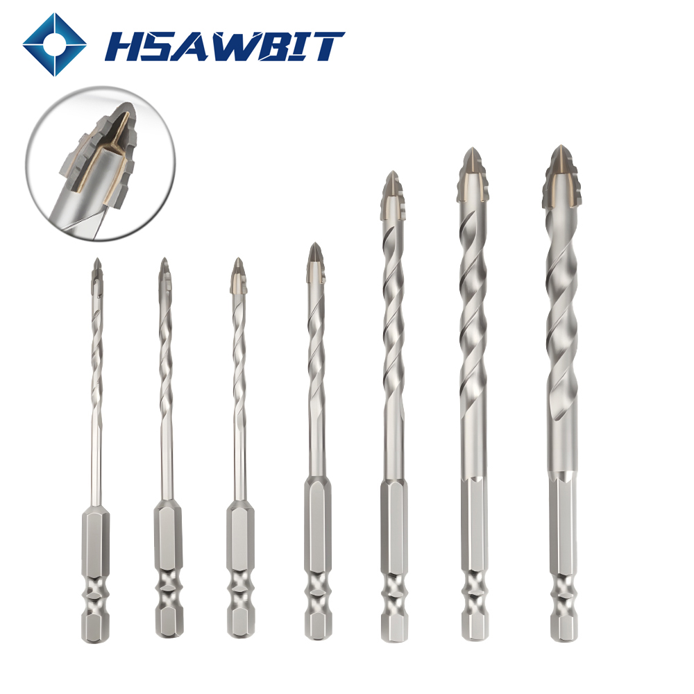 4날 톱니형 드릴 비트 3-4-5-6-8-10-12mm 7개입 세트 타일 세라믹 보이드 콘크리트 벽돌담 목재 유리 플라스틱 전동드릴 함마드릴 임팩드릴 기리, 1개 18,800원