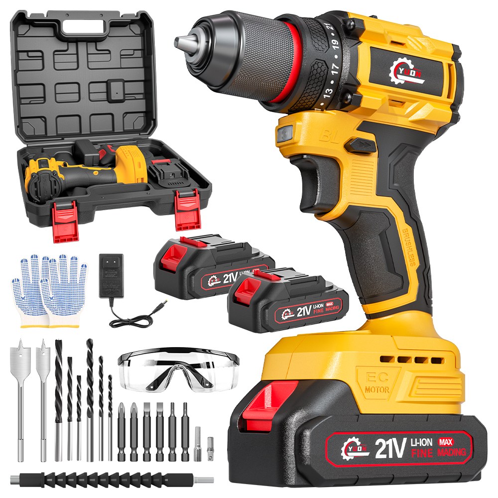 YUON 21V 무선충전 해머전동드릴공구세트 2.0Ah 리튬이온배터리 2p, 1개 109,000원
