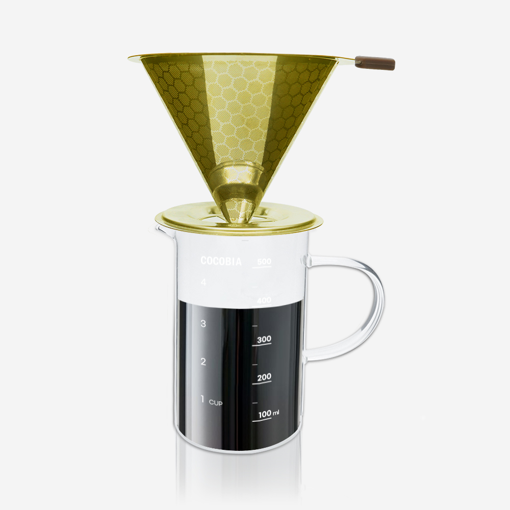 코코비아 스텐 커피 드리퍼 골드+내열유리 커피 서버 핸드드립세트 16,900원