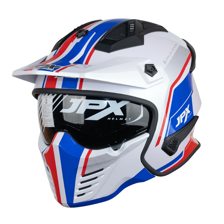 JPX 헬멧 MX-726R 오픈페이스 풀페이스 바이크 오토바이 모듈러 DOT ECE, 09.MX 01 화이트유광 186,000원