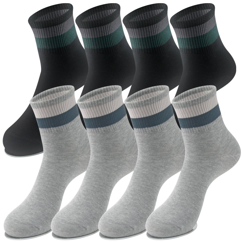 발렌티노크리스티 피부접촉면 100% 순면 + 드라이텍스 기능성 프리미엄 배색링글 중목 양말 8켤레 16,900원