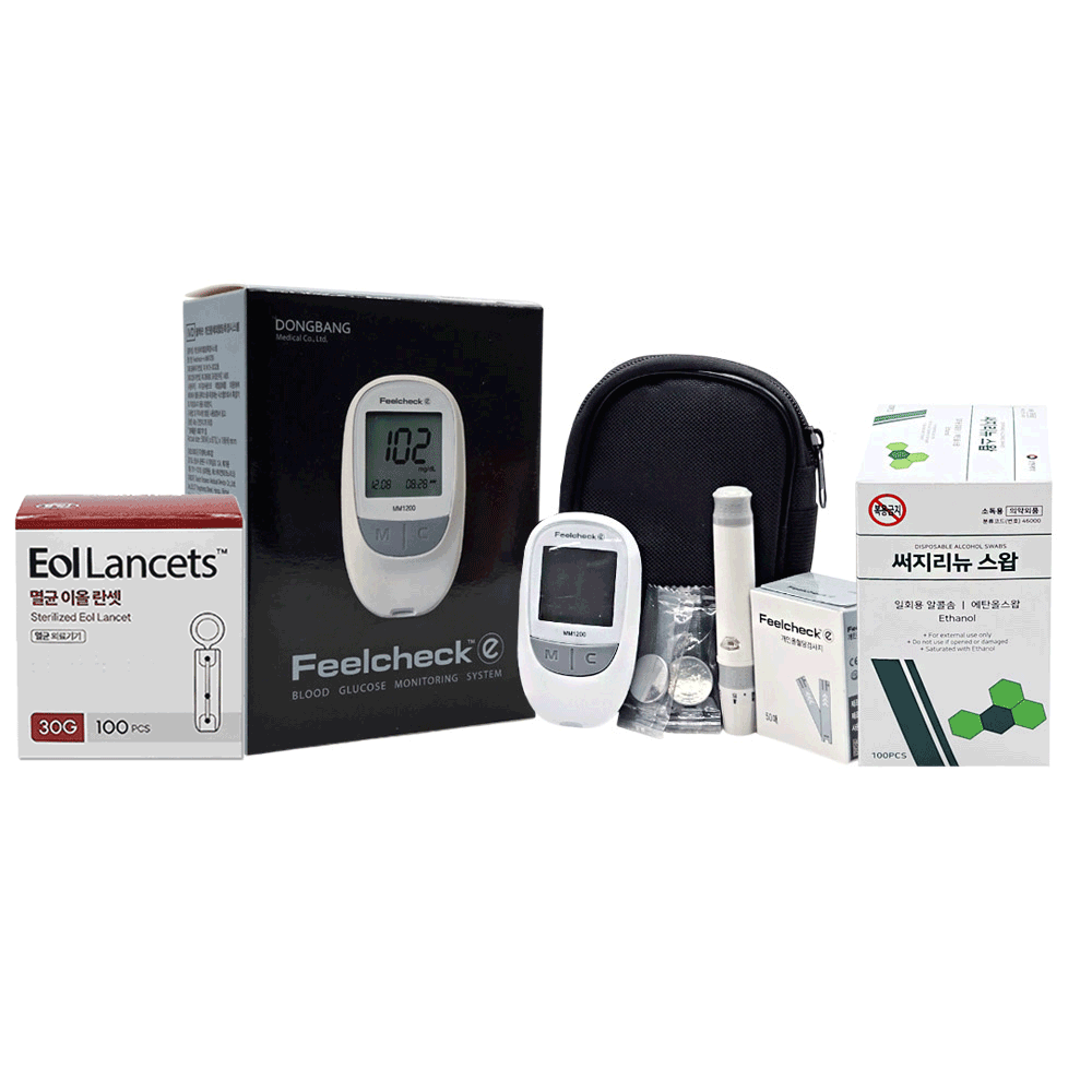 동방메디컬 필첵e 혈당측정기 + 혈당검사지 50매입 + FA 멸균이올란셋 30G + 삼현 써지리뉴스왑 100매입 23,700원