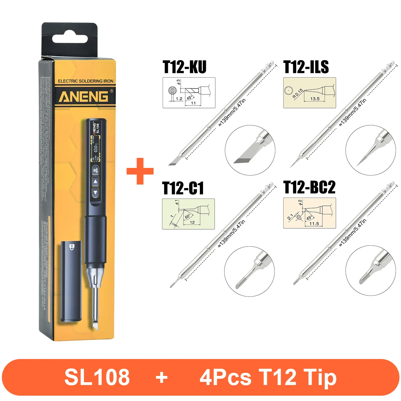 호환 ANENG SL108 T12 전기 납땜인두 PD QC 96W 온도 조절 가능 휴대용 스마트 스테이션 용접 44,300원