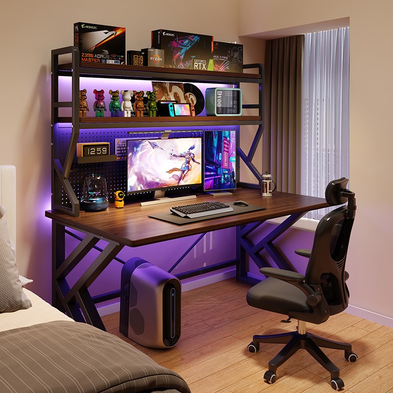 철제 컴퓨터책상 책장 타공판, 학생 사무실 게이밍책상 (1200mm) H N Quality Home 184,500원