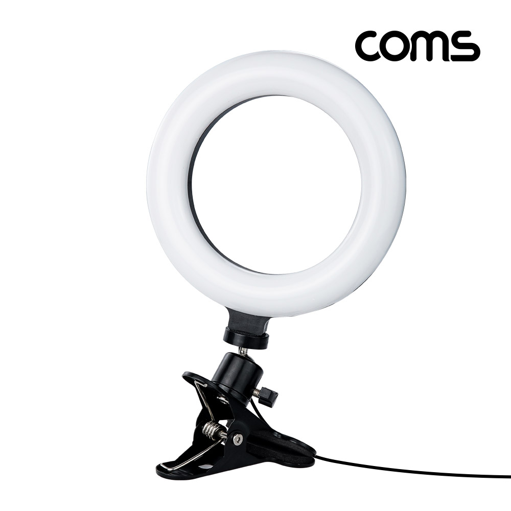 [BD777] Coms LED 링라이트 16cm, 집게형 거치대, 스탠드, 카메라 사진, 동영상 개인방송 스튜디오 보조장비 원형 램프(랜턴), 밝기 조절 가능 12,000원