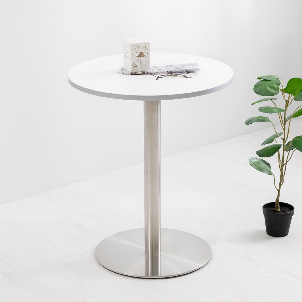 화이트 실버 엣지 600 원형 18T 식스 스테인 테이블 94,000원