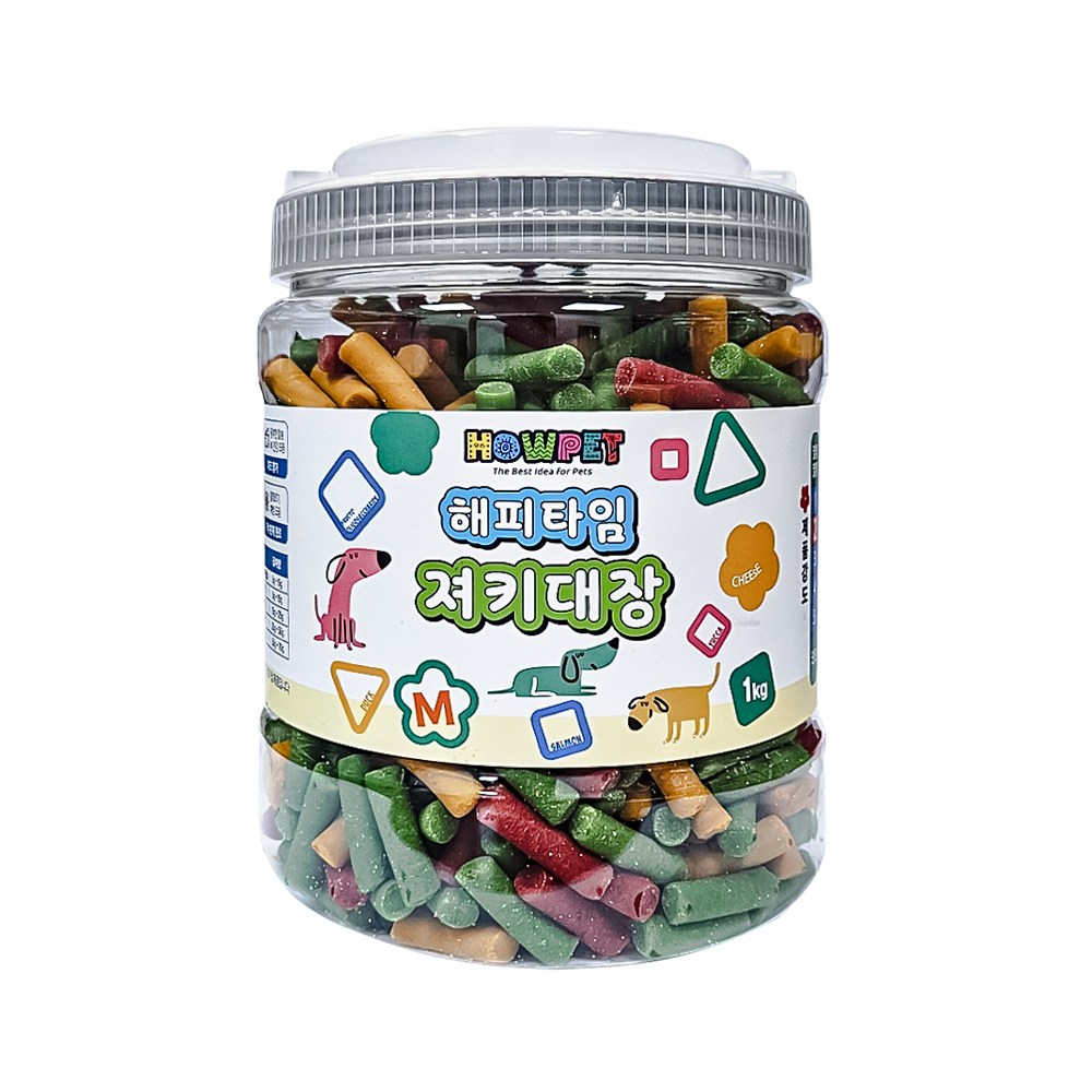 하우펫 해피타임 져키대장 M 대용량 알러지예방 강아지 교육용 훈련용 노즈워크 칭찬간식 황태져키, 1개, 1kg, 져키M 9,840원