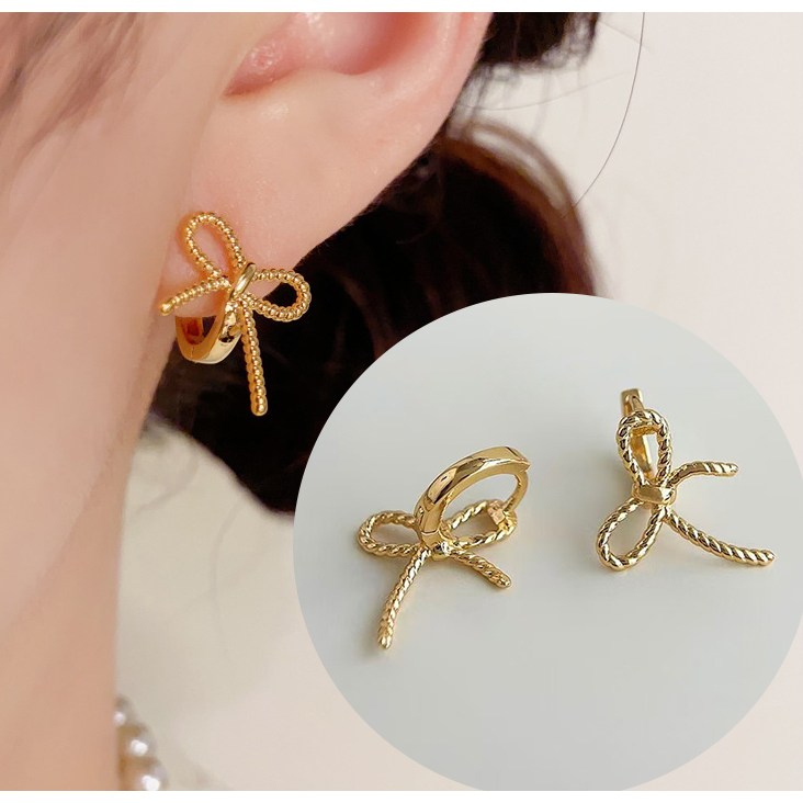 NXNA 삼중도금14K 메탈 리본 여 이어링 XYL-ED040, 발암물질 미포함 53,000원