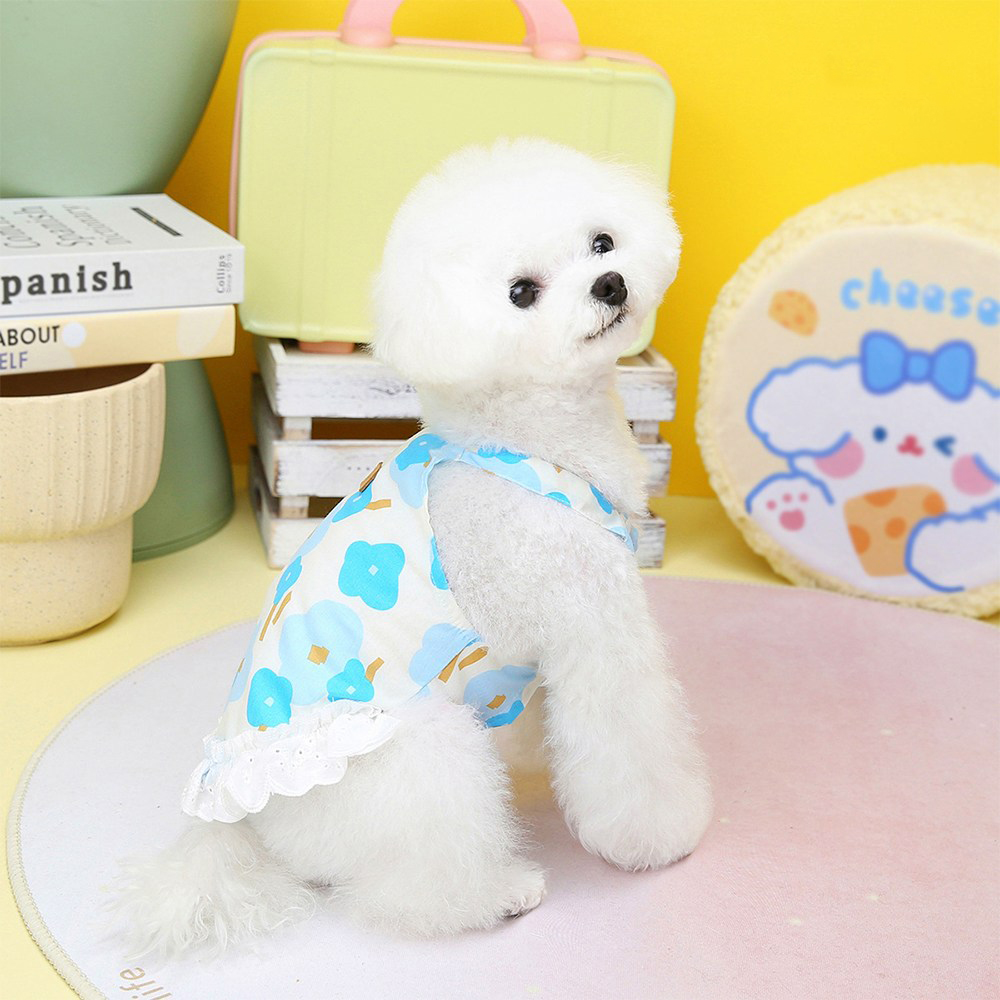 애구애구 강아지 로맨틱 플라워 스커트, 스카이, 1개 2,100원